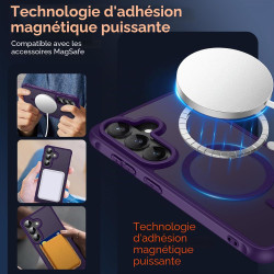 ivoler Coque Magnétique pour Samsung Galaxy S26+ /S26 Plus 5G avec 2 Pièces Verre Trempé, Compatible avec MagSafe, Translucide M