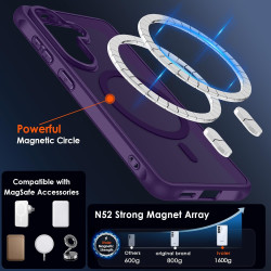 ivoler Coque Magnétique pour Samsung Galaxy S26+ /S26 Plus 5G avec 2 Pièces Verre Trempé, Compatible avec MagSafe, Translucide M