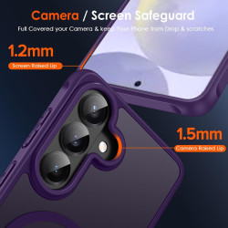 ivoler Coque Magnétique pour Samsung Galaxy S26+ /S26 Plus 5G avec 2 Pièces Verre Trempé, Compatible avec MagSafe, Translucide M