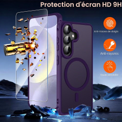 ivoler Coque Magnétique pour Samsung Galaxy S26+ /S26 Plus 5G avec 2 Pièces Verre Trempé, Compatible avec MagSafe, Translucide M
