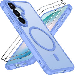ivoler Coque Magnétique pour Samsung Galaxy S26 5G avec 2 Pièces Verre Trempé, Compatible avec MagSafe, Translucide Mat Arrière 