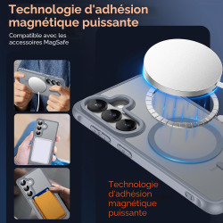 ivoler Coque Magnétique pour Samsung Galaxy S26 5G avec 2 Pièces Verre Trempé, Compatible avec MagSafe, Translucide Mat Arrière 