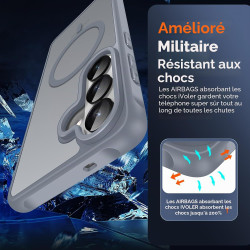 ivoler Coque Magnétique pour Samsung Galaxy S26 5G avec 2 Pièces Verre Trempé, Compatible avec MagSafe, Translucide Mat Arrière 