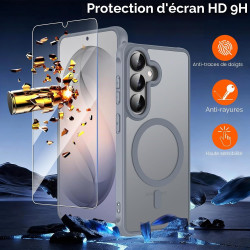 ivoler Coque Magnétique pour Samsung Galaxy S26 5G avec 2 Pièces Verre Trempé, Compatible avec MagSafe, Translucide Mat Arrière 