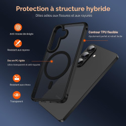 ivoler Coque Magnétique pour Samsung Galaxy S26 5G avec 2 Pièces Verre Trempé, Compatible avec MagSafe, Translucide Mat Arrière 