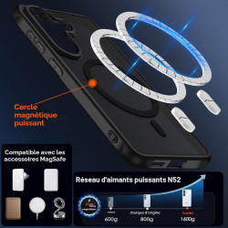 ivoler Coque Magnétique pour Samsung Galaxy S26 5G avec 2 Pièces Verre Trempé, Compatible avec MagSafe, Translucide Mat Arrière 