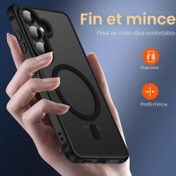 ivoler Coque Magnétique pour Samsung Galaxy S26 5G avec 2 Pièces Verre Trempé, Compatible avec MagSafe, Translucide Mat Arrière 