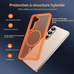 Ivoler coque magnétique pour samsung galaxy s26 5g avec 2 pièces verre trempé, compatible avec magsafe, translucide mat arrière 