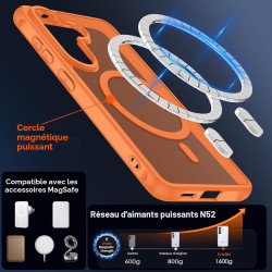 Ivoler coque magnétique pour samsung galaxy s26 5g avec 2 pièces verre trempé, compatible avec magsafe, translucide mat arrière 