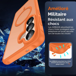 Ivoler coque magnétique pour samsung galaxy s26 5g avec 2 pièces verre trempé, compatible avec magsafe, translucide mat arrière 