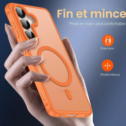 Ivoler coque magnétique pour samsung galaxy s26 5g avec 2 pièces verre trempé, compatible avec magsafe, translucide mat arrière 