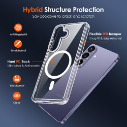 ivoler Coque Magnétique pour Samsung Galaxy S26 5G avec 2 Pièces Verre Trempé, Compatible avec MagSafe, Translucide Mat Arrière 