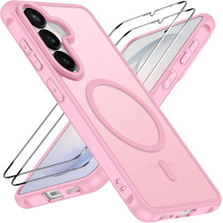 ivoler Coque Magnétique pour Samsung Galaxy S26 5G avec 2 Pièces Verre Trempé, Compatible avec MagSafe, Translucide Mat Arrière 