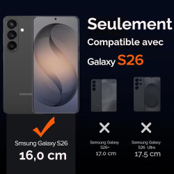 ivoler Coque Magnétique pour Samsung Galaxy S26 5G avec 2 Pièces Verre Trempé, Compatible avec MagSafe, Translucide Mat Arrière 