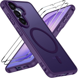 ivoler Coque Magnétique pour Samsung Galaxy S26 5G avec 2 Pièces Verre Trempé, Compatible avec MagSafe, Translucide Mat Arrière 