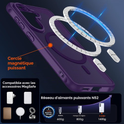 ivoler Coque Magnétique pour Samsung Galaxy S26 5G avec 2 Pièces Verre Trempé, Compatible avec MagSafe, Translucide Mat Arrière 