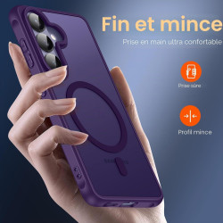 ivoler Coque Magnétique pour Samsung Galaxy S26 5G avec 2 Pièces Verre Trempé, Compatible avec MagSafe, Translucide Mat Arrière 