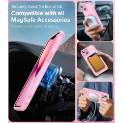 ivoler Coque Magnétique pour iPhone 13 6.1 Pouces, Compatible avec MagSafe, [Protection Antichoc Militaire] Translucide Mat Arri