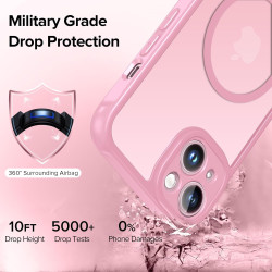 ivoler Coque Magnétique pour iPhone 13 6.1 Pouces, Compatible avec MagSafe, [Protection Antichoc Militaire] Translucide Mat Arri