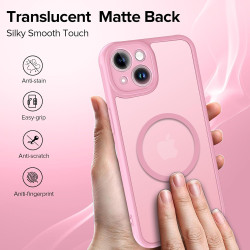 ivoler Coque Magnétique pour iPhone 13 6.1 Pouces, Compatible avec MagSafe, [Protection Antichoc Militaire] Translucide Mat Arri