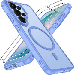 ivoler Coque Magnétique pour Samsung Galaxy S26 Ultra 5G avec 2 Pièces Verre Trempé, Compatible avec MagSafe, Translucide Mat Ar