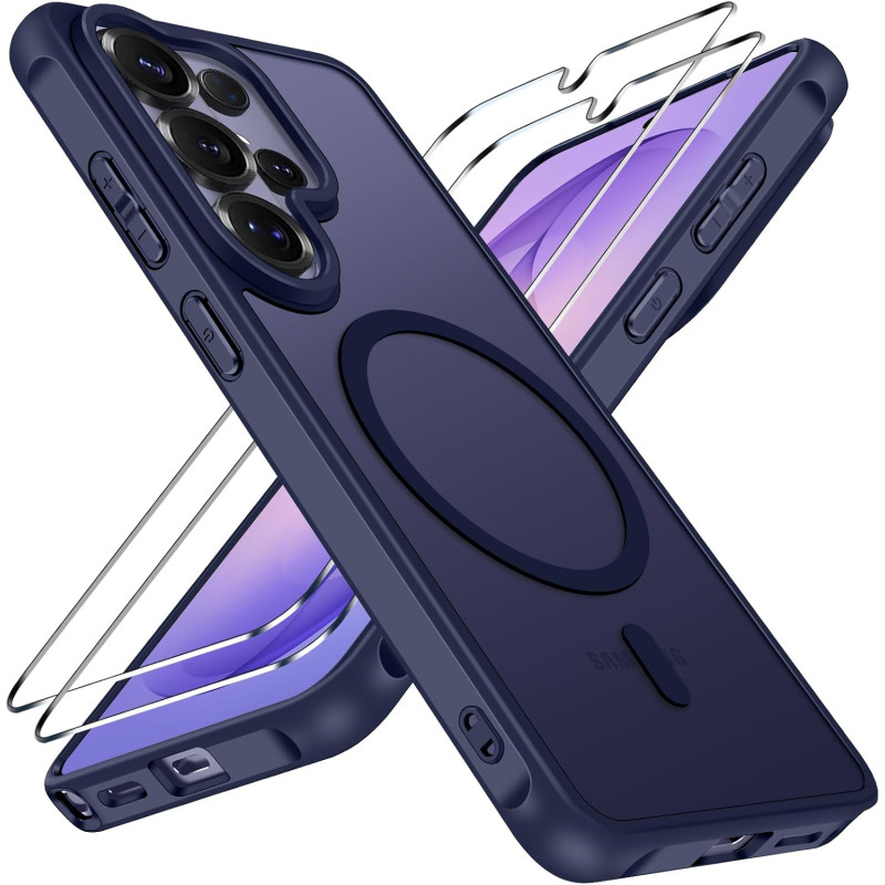 ivoler Coque Magnétique pour Samsung Galaxy S26 Ultra 5G avec 2 Pièces Verre Trempé, Compatible avec MagSafe, Translucide Mat Ar