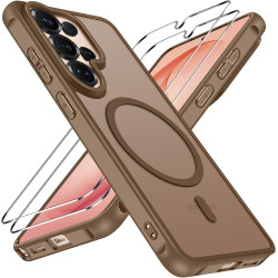 ivoler Coque Magnétique pour Samsung Galaxy S26 Ultra 5G avec 2 Pièces Verre Trempé, Compatible avec MagSafe, Translucide Mat Ar