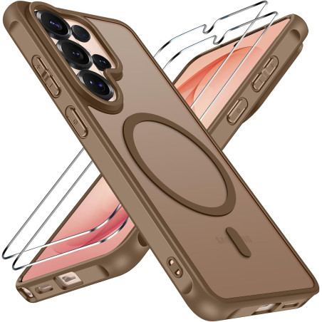 ivoler Coque Magnétique pour Samsung Galaxy S26 Ultra 5G avec 2 Pièces Verre Trempé, Compatible avec MagSafe, Translucide Mat Ar