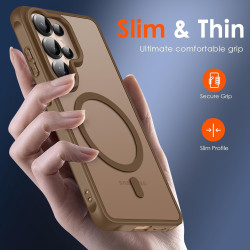ivoler Coque Magnétique pour Samsung Galaxy S26 Ultra 5G avec 2 Pièces Verre Trempé, Compatible avec MagSafe, Translucide Mat Ar