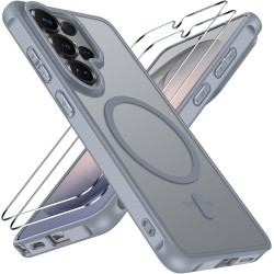 ivoler Coque Magnétique pour Samsung Galaxy S26 Ultra 5G avec 2 Pièces Verre Trempé, Compatible avec MagSafe, Translucide Mat Ar