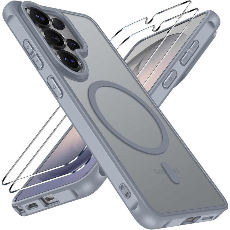 ivoler Coque Magnétique pour Samsung Galaxy S26 Ultra 5G avec 2 Pièces Verre Trempé, Compatible avec MagSafe, Translucide Mat Ar