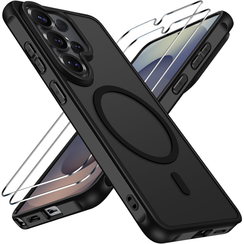 ivoler Coque Magnétique pour Samsung Galaxy S26 Ultra 5G avec 2 Pièces Verre Trempé, Compatible avec MagSafe, Translucide Mat Ar