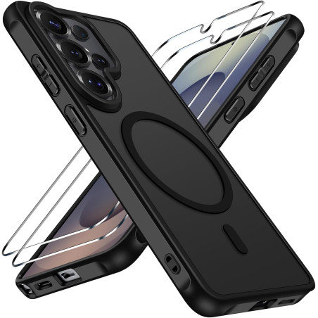 ivoler Coque Magnétique pour Samsung Galaxy S26 Ultra 5G avec 2 Pièces Verre Trempé, Compatible avec MagSafe, Translucide Mat Ar