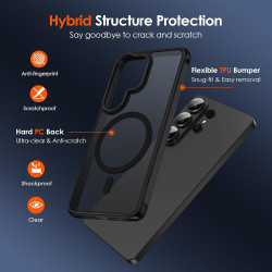 ivoler Coque Magnétique pour Samsung Galaxy S26 Ultra 5G avec 2 Pièces Verre Trempé, Compatible avec MagSafe, Translucide Mat Ar