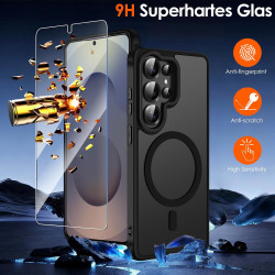 ivoler Coque Magnétique pour Samsung Galaxy S26 Ultra 5G avec 2 Pièces Verre Trempé, Compatible avec MagSafe, Translucide Mat Ar
