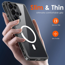ivoler Coque Magnétique pour Samsung Galaxy S26 Ultra 5G avec 2 Pièces Verre Trempé, Compatible avec MagSafe, [Anti-Jaunissement