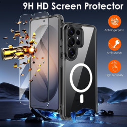 ivoler Coque Magnétique pour Samsung Galaxy S26 Ultra 5G avec 2 Pièces Verre Trempé, Compatible avec MagSafe, [Anti-Jaunissement