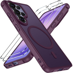 ivoler Coque Magnétique pour Samsung Galaxy S26 Ultra 5G avec 2 Pièces Verre Trempé, Compatible avec MagSafe, Translucide Mat Ar