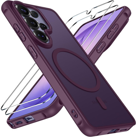 ivoler Coque Magnétique pour Samsung Galaxy S26 Ultra 5G avec 2 Pièces Verre Trempé, Compatible avec MagSafe, Translucide Mat Ar