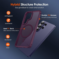 ivoler Coque Magnétique pour Samsung Galaxy S26 Ultra 5G avec 2 Pièces Verre Trempé, Compatible avec MagSafe, Translucide Mat Ar
