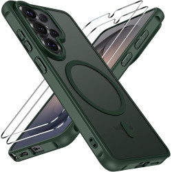 ivoler Coque Magnétique pour Samsung Galaxy S26 Ultra 5G avec 2 Pièces Verre Trempé, Compatible avec MagSafe, Translucide Mat Ar
