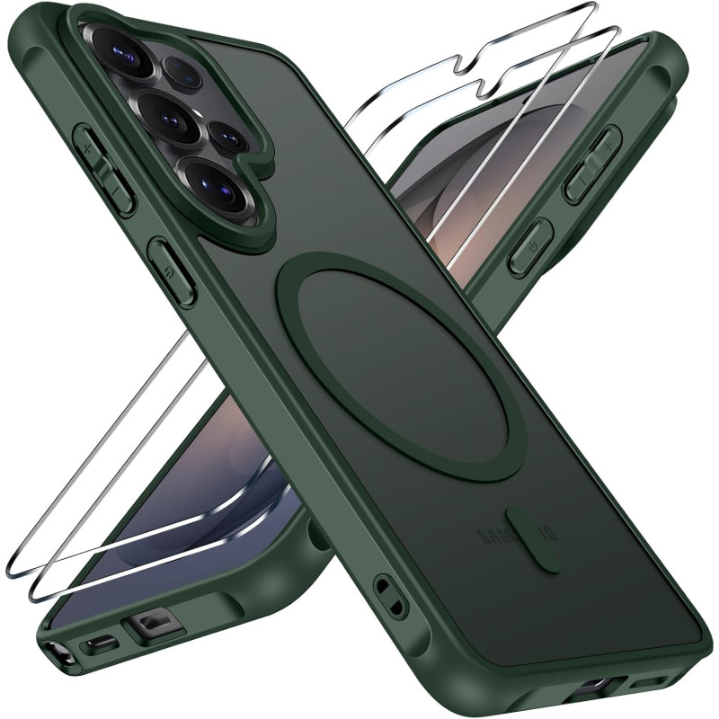 ivoler Coque Magnétique pour Samsung Galaxy S26 Ultra 5G avec 2 Pièces Verre Trempé, Compatible avec MagSafe, Translucide Mat Ar