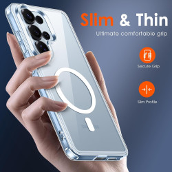 ivoler Coque Magnétique pour Samsung Galaxy S26 Ultra 5G avec 2 Pièces Verre Trempé, Compatible avec MagSafe, [Anti-Jaunissement