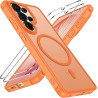 Ivoler coque magnétique pour samsung galaxy s26 ultra 5g avec 2 pièces verre trempé, compatible avec magsafe, translucide mat ar