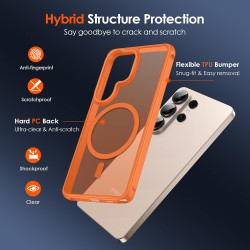 Ivoler coque magnétique pour samsung galaxy s26 ultra 5g avec 2 pièces verre trempé, compatible avec magsafe, translucide mat ar
