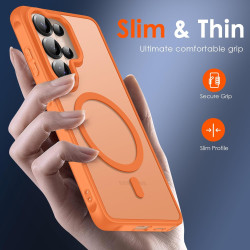 Ivoler coque magnétique pour samsung galaxy s26 ultra 5g avec 2 pièces verre trempé, compatible avec magsafe, translucide mat ar
