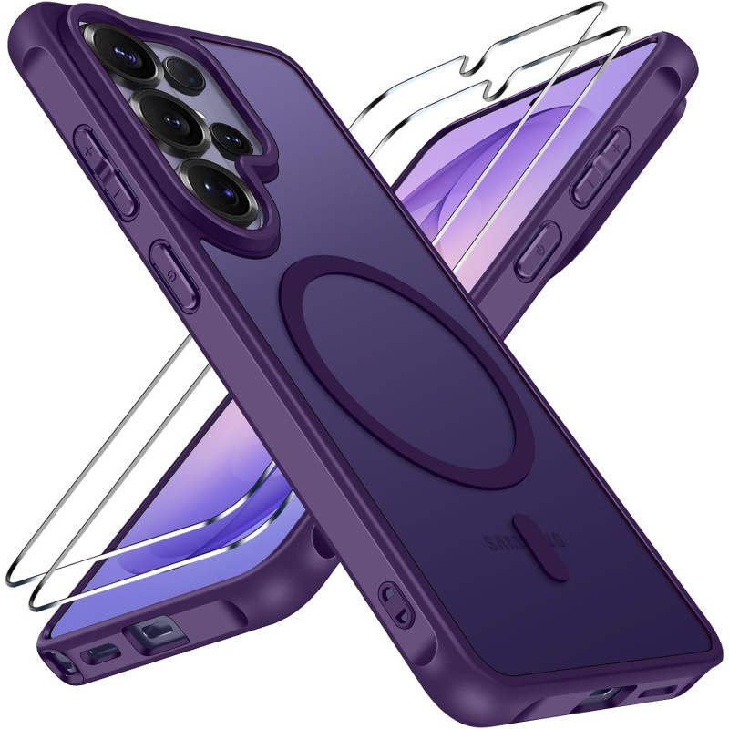 ivoler Coque Magnétique pour Samsung Galaxy S26 Ultra 5G avec 2 Pièces Verre Trempé, Compatible avec MagSafe, Translucide Mat Ar