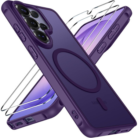 ivoler Coque Magnétique pour Samsung Galaxy S26 Ultra 5G avec 2 Pièces Verre Trempé, Compatible avec MagSafe, Translucide Mat Ar