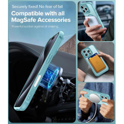 ivoler Coque Magnétique pour iPhone 15 Pro 6.1 Pouces, Compatible avec MagSafe, [Protection Antichoc Militaire] Translucide Mat 