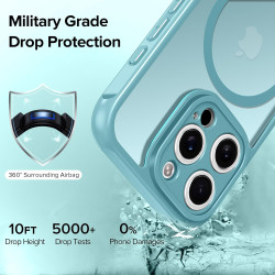 ivoler Coque Magnétique pour iPhone 15 Pro 6.1 Pouces, Compatible avec MagSafe, [Protection Antichoc Militaire] Translucide Mat 